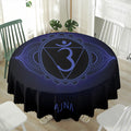 Ajna Chakra Symbol Print Waterproof Round Tablecloth