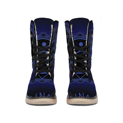 Ajna Chakra Symbol Print Winter Boots