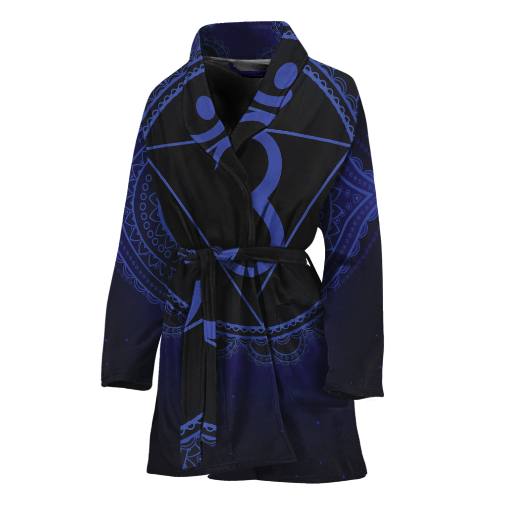 Ajna Chakra Symbol Print Women's Bathrobe
