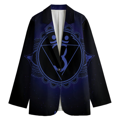 Ajna Chakra Symbol Print Women's Blazer