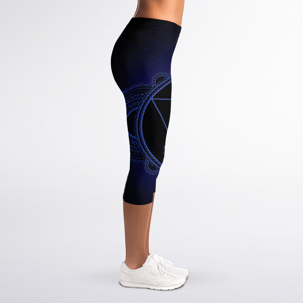 Ajna Chakra Symbol Print Women's Capri Leggings