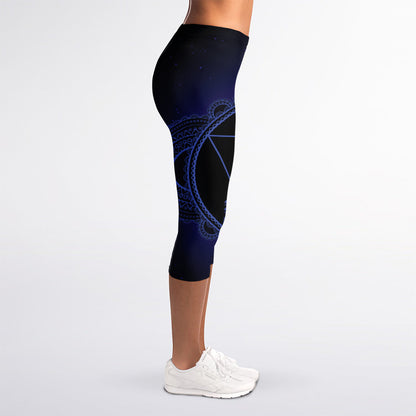 Ajna Chakra Symbol Print Women's Capri Leggings