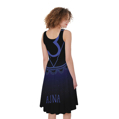 Ajna Chakra Symbol Print Women's Sleeveless Dress