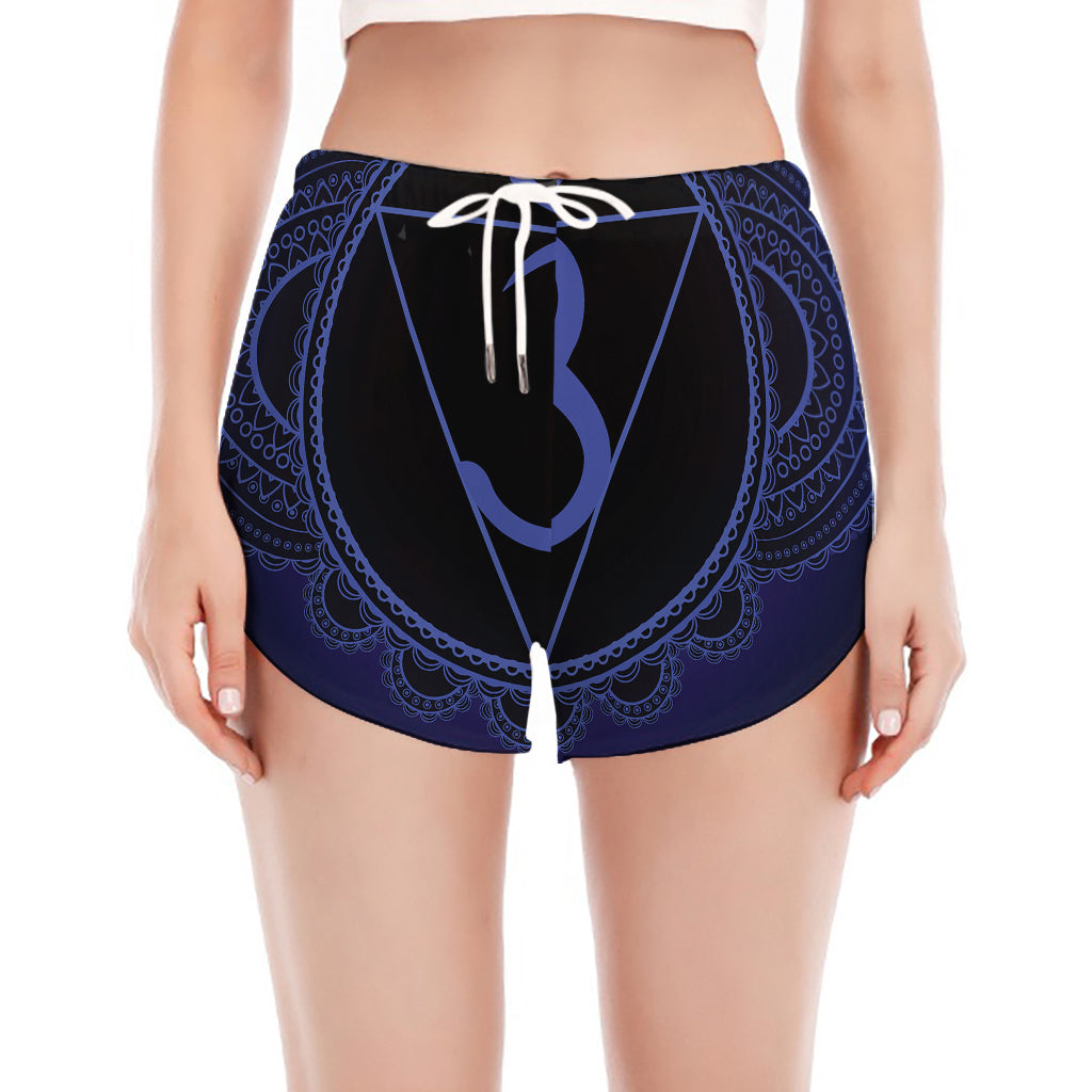 Ajna Chakra Symbol Print Women's Split Running Shorts