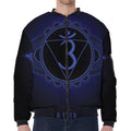 Ajna Chakra Symbol Print Zip Sleeve Bomber Jacket
