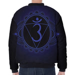 Ajna Chakra Symbol Print Zip Sleeve Bomber Jacket