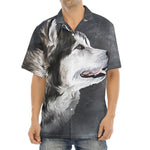 Alaskan Malamute Painting Print Aloha Shirt