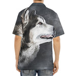Alaskan Malamute Painting Print Aloha Shirt