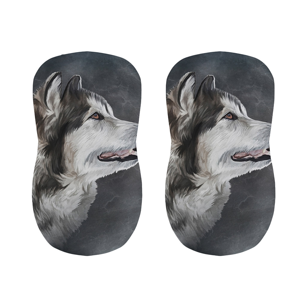 Alaskan Malamute Painting Print Bar Stool Covers