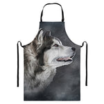 Alaskan Malamute Painting Print Bib Apron With Pocket