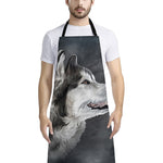 Alaskan Malamute Painting Print Bib Apron With Pocket