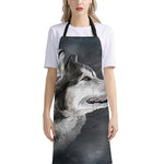 Alaskan Malamute Painting Print Bib Apron With Pocket