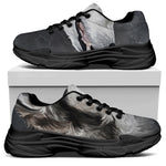 Alaskan Malamute Painting Print Black Chunky Shoes