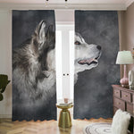 Alaskan Malamute Painting Print Blackout Pencil Pleat Curtains
