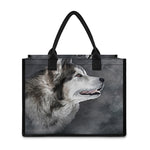 Alaskan Malamute Painting Print Canvas Tote Bag