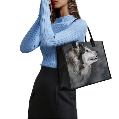 Alaskan Malamute Painting Print Canvas Tote Bag