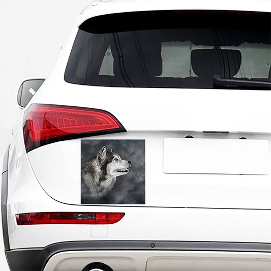 Alaskan Malamute Painting Print Car Sticker