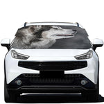 Alaskan Malamute Painting Print Car Windshield Snow Cover