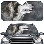 Alaskan Malamute Painting Print Car Windshield Sun Shade