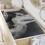 Alaskan Malamute Painting Print Changing Pad Cover