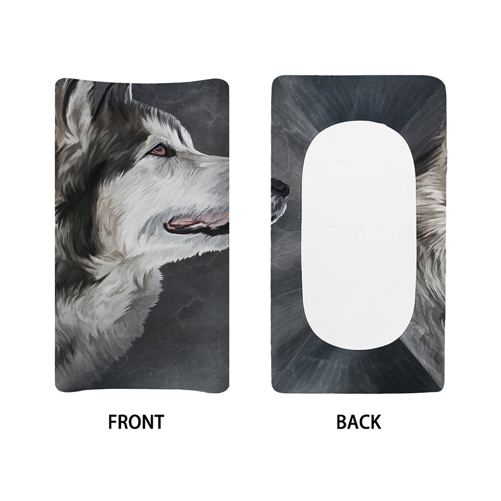 Alaskan Malamute Painting Print Changing Pad Cover