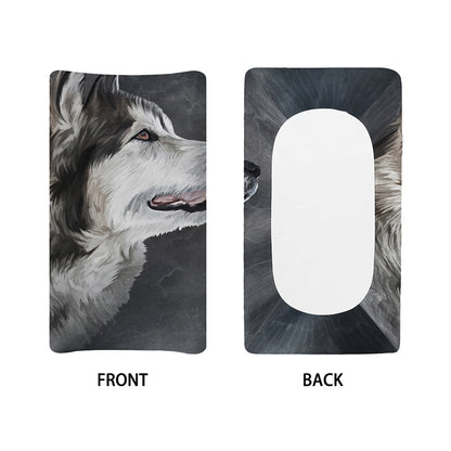 Alaskan Malamute Painting Print Changing Pad Cover