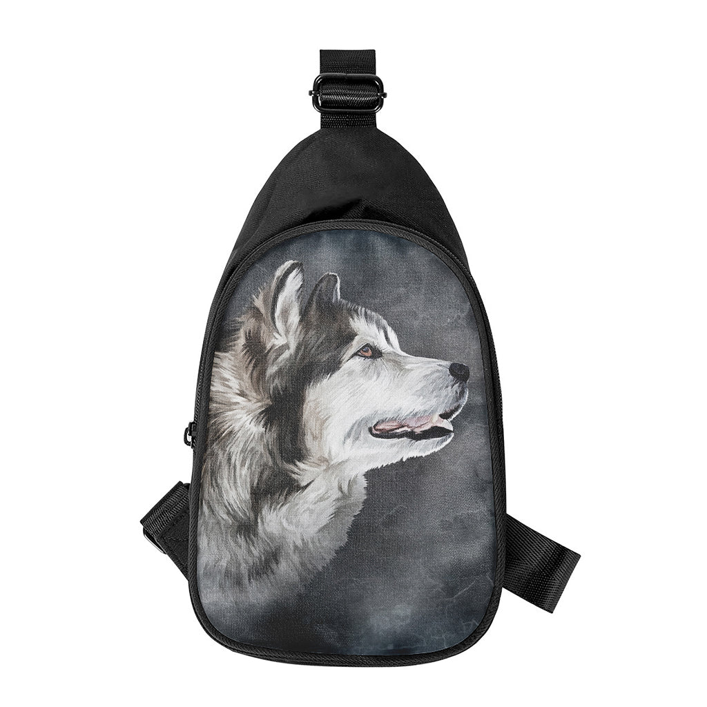 Alaskan Malamute Painting Print Chest Bag