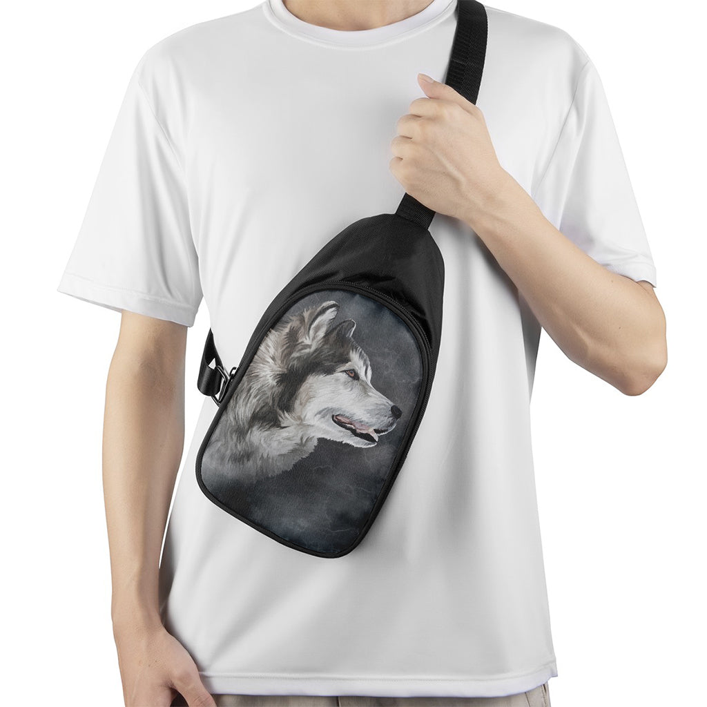 Alaskan Malamute Painting Print Chest Bag