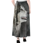 Alaskan Malamute Painting Print Chiffon Maxi Skirt
