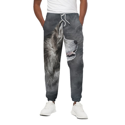 Alaskan Malamute Painting Print Cotton Pants