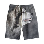 Alaskan Malamute Painting Print Cotton Shorts