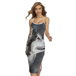 Alaskan Malamute Painting Print Cross Back Cami Dress