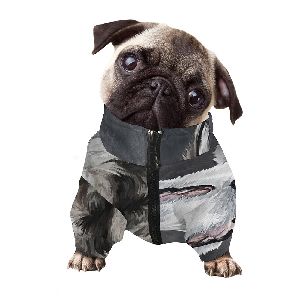 Alaskan Malamute Painting Print Dog Zip Up Jacket