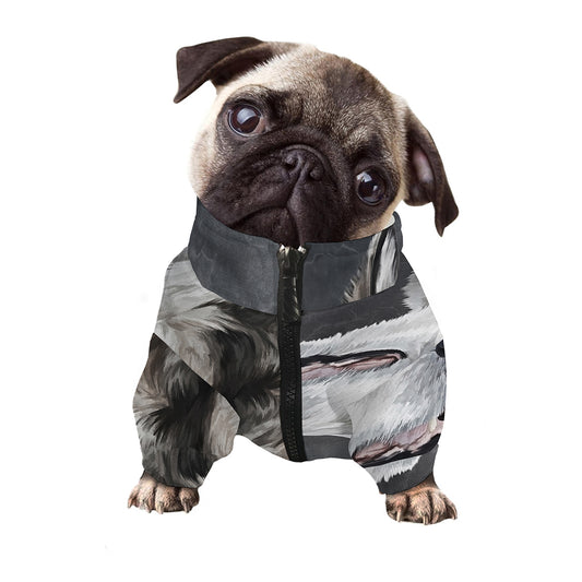 Alaskan Malamute Painting Print Dog Zip Up Jacket