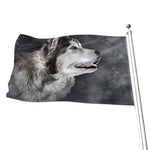 Alaskan Malamute Painting Print Flag