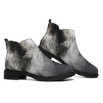 Alaskan Malamute Painting Print Flat Ankle Boots