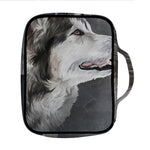 Alaskan Malamute Painting Print Front Pocket Bible Bag
