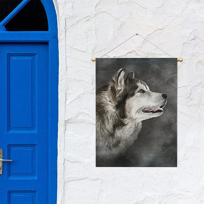 Alaskan Malamute Painting Print Garden Flag