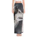 Alaskan Malamute Painting Print High Slit Maxi Skirt