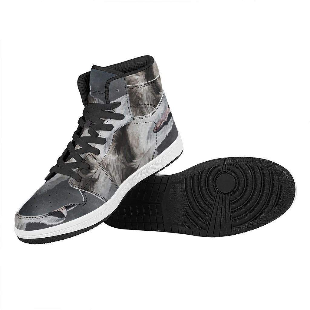 Alaskan Malamute Painting Print High Top Leather Sneakers
