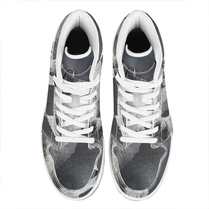 Alaskan Malamute Painting Print High Top Leather Sneakers