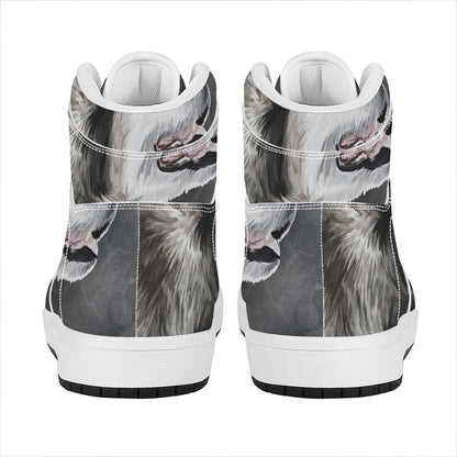 Alaskan Malamute Painting Print High Top Leather Sneakers