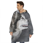 Alaskan Malamute Painting Print Hoodie Blanket