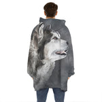 Alaskan Malamute Painting Print Hoodie Blanket