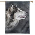 Alaskan Malamute Painting Print House Flag