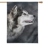 Alaskan Malamute Painting Print House Flag