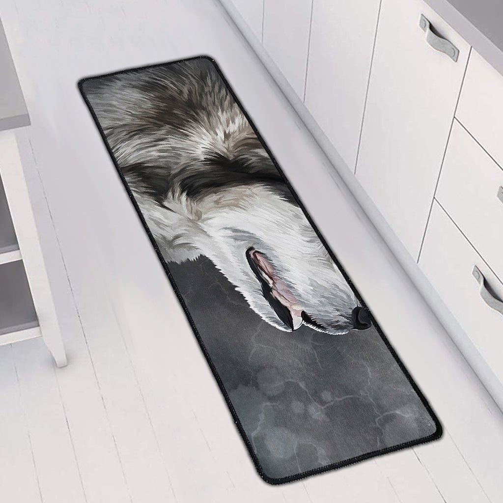 Alaskan Malamute Painting Print Long Kitchen Mat