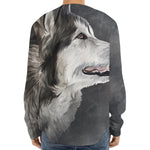 Alaskan Malamute Painting Print Long Sleeve Baseball Jersey