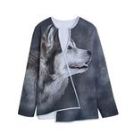 Alaskan Malamute Painting Print Long Sleeve Short Coat