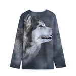 Alaskan Malamute Painting Print Long Sleeve Short Coat